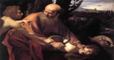 pintura do anjo alertando Abraão para não imolar o seu filho