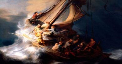 ilustração de um barco em meio a tempestade